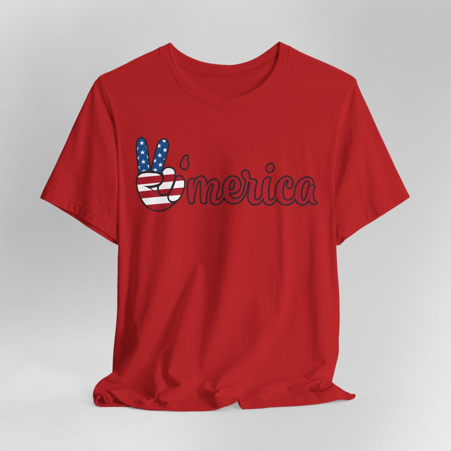 'Merica Peace Sign Tee – Patriotic 4th of July American Flag Graphic Shirt