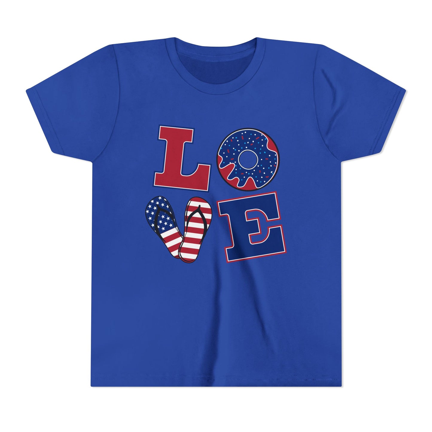 Youth Tee – "LOVE" Patriotic 4th Of July Kids