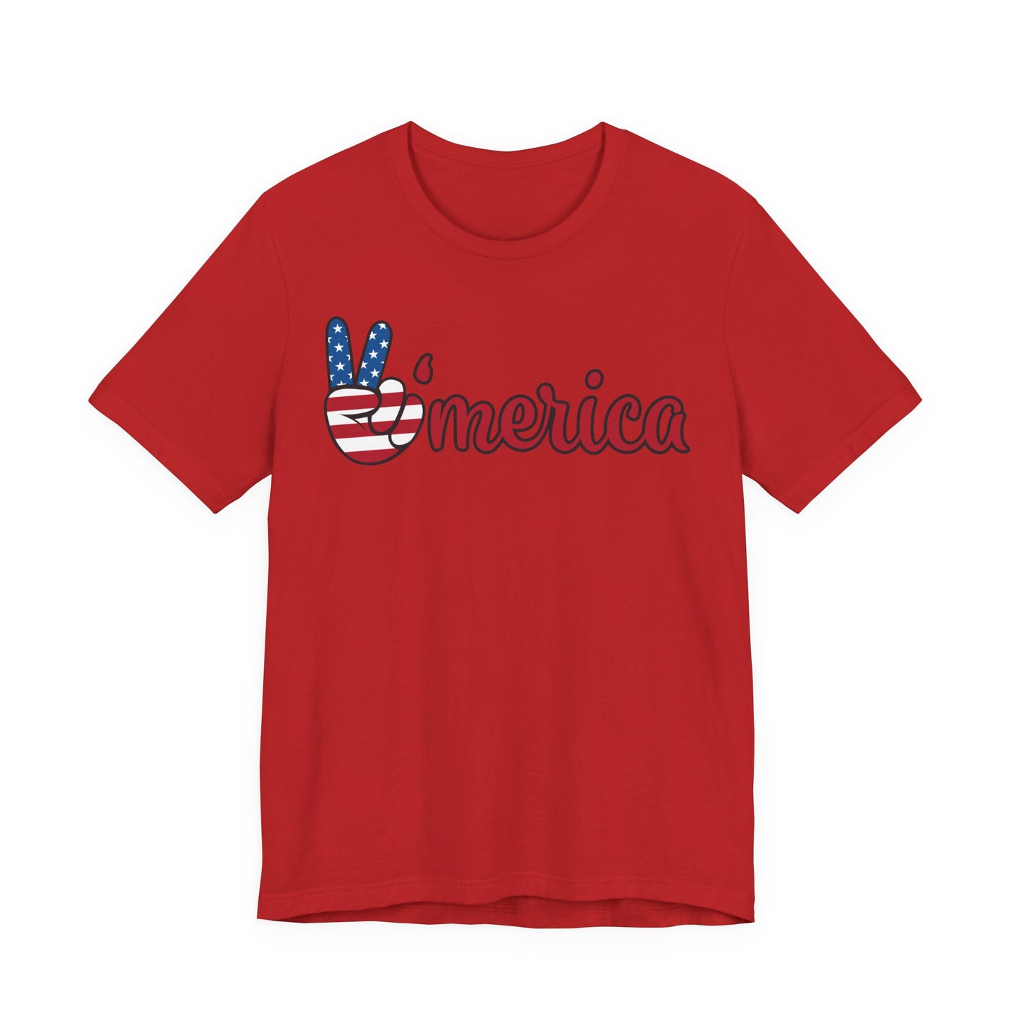 'Merica Peace Sign Tee – Patriotic 4th of July American Flag Graphic Shirt