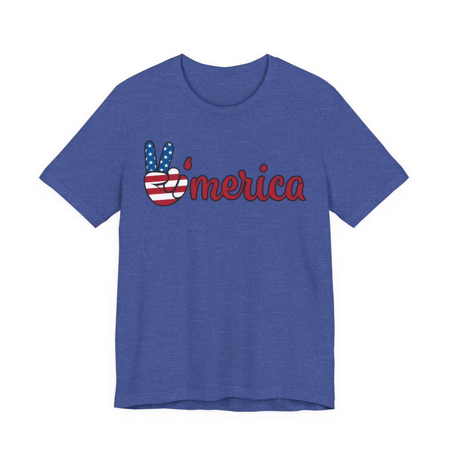'Merica Peace Sign Tee – Patriotic 4th of July American Flag Graphic Shirt