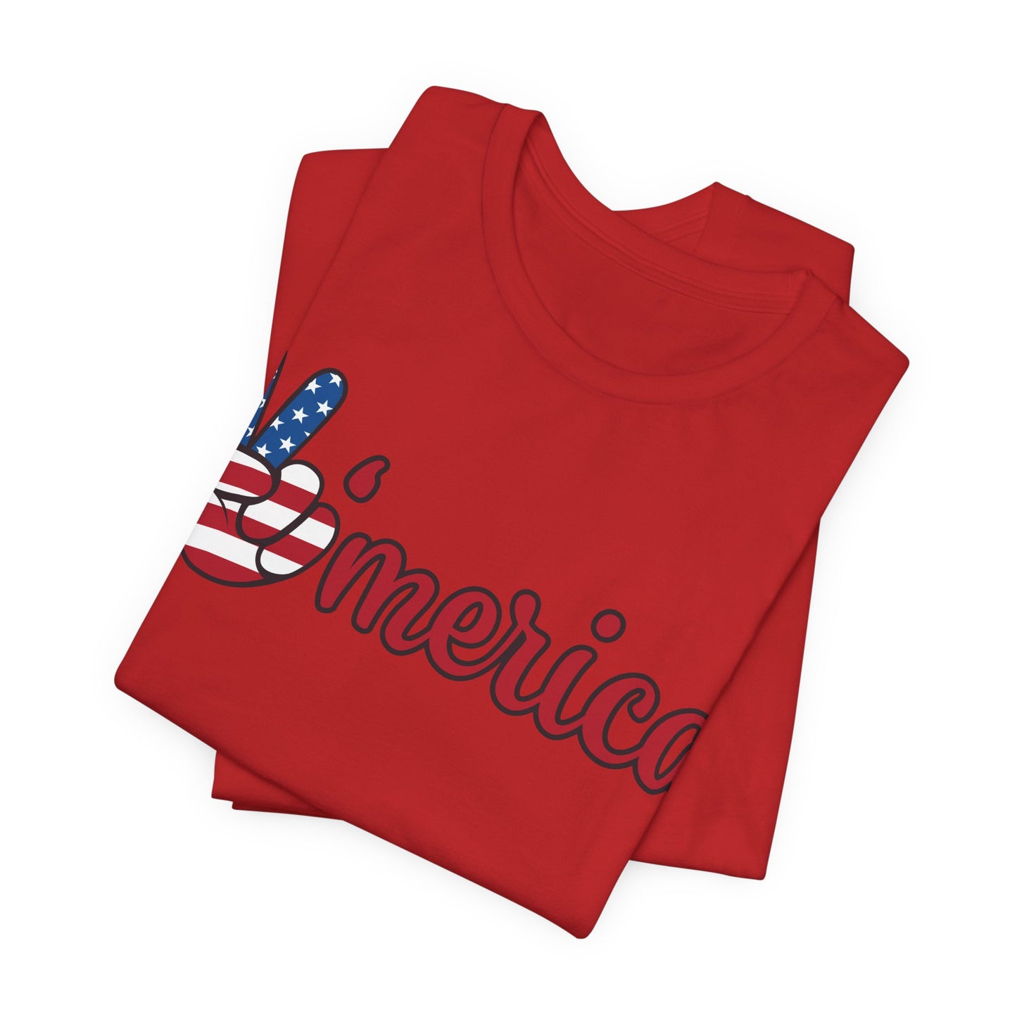'Merica Peace Sign Tee – Patriotic 4th of July American Flag Graphic Shirt