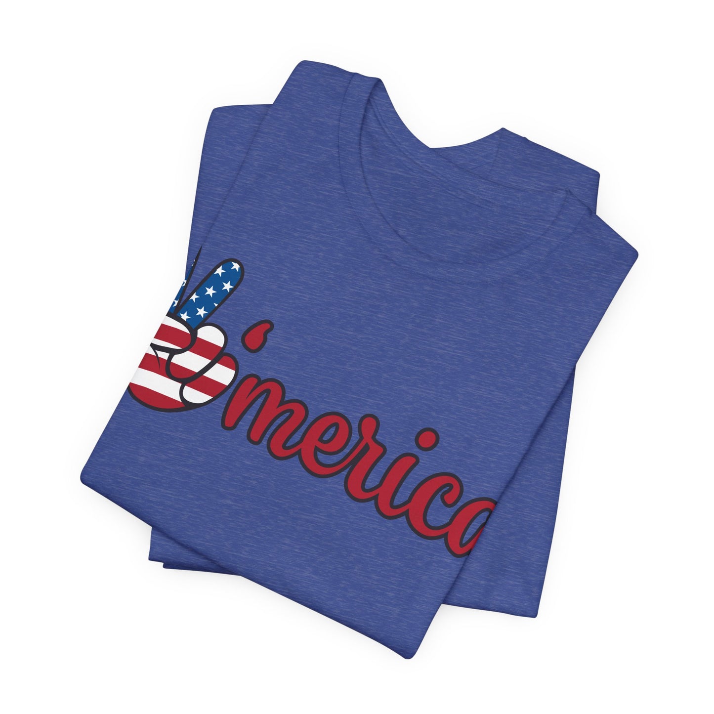 'Merica Peace Sign Tee – Patriotic 4th of July American Flag Graphic Shirt